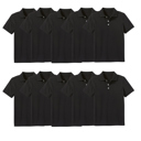 Black (5-Pack) 8 10-Pack School Uniform Tagless Polo Tshirt for Little Boys & Big Boys